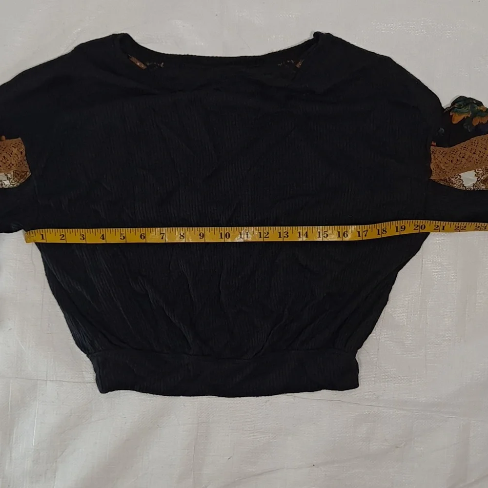 Free People Black Thermal Balloon Knit Sleeves